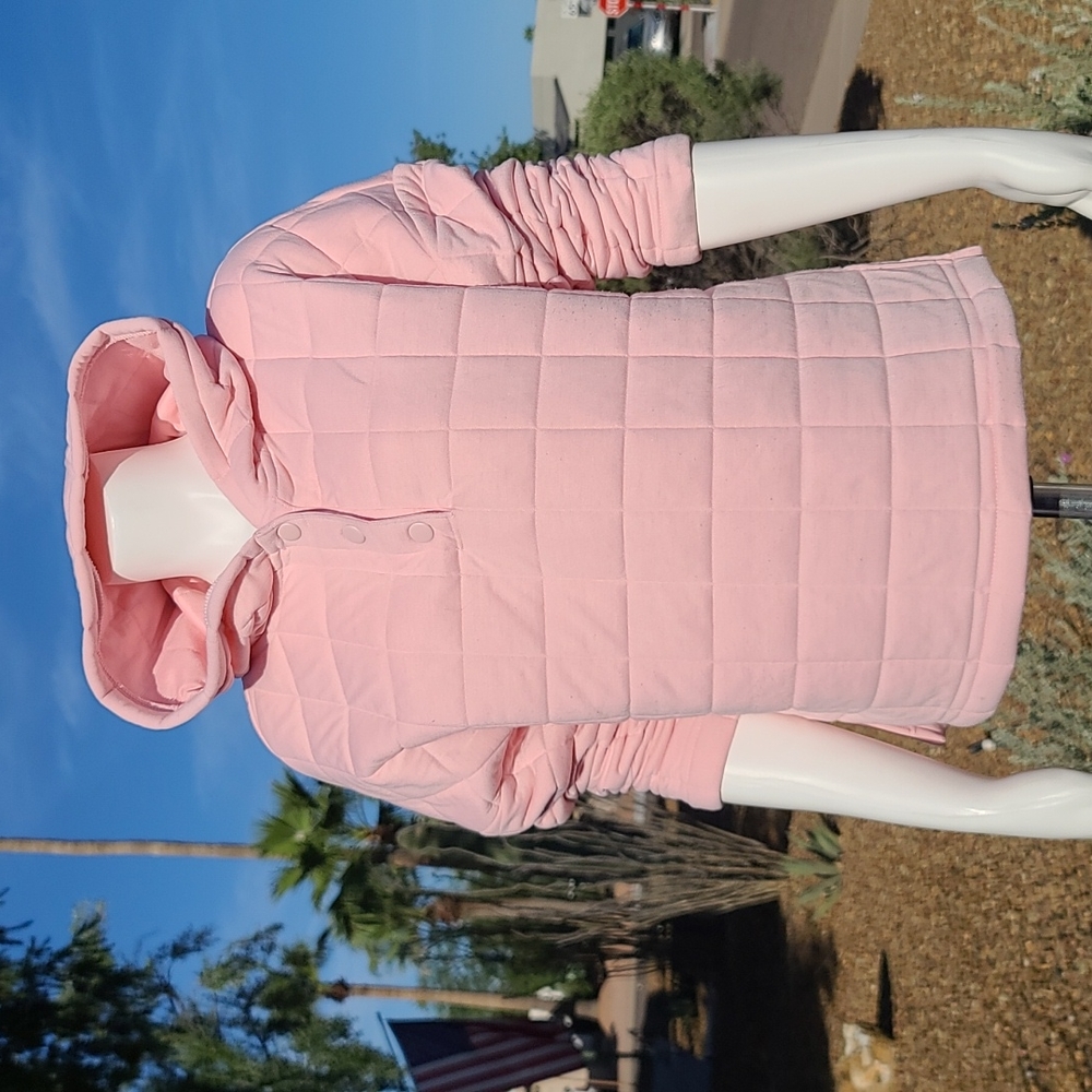 GAPFIT GAP Pink Quilted Pullover Hoodie XS Minimalist Lounge Athleisure Soft - Picture 7 of 15